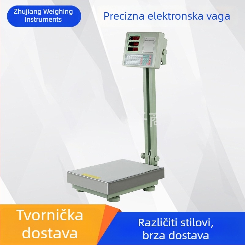 Digitalna platformska vaga 100-300-500 kg, trgovačka elektronička vaga, precizno vaganje, dimenzije 30×40 cm, 40×50 cm, 45×60 cm