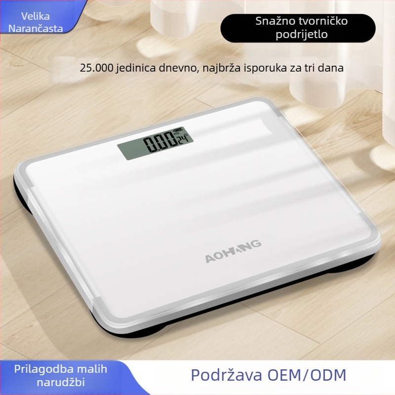 Prilagodljiva digitalna vaga za kupaonicu, kućna vaga za tjelesnu težinu, kapacitet 180 kg, ispis u punoj boji