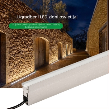 LED vanjsko zidno svjetlo s aluminijem, ugrađeni četvrtasti ukopani svjetlo, 12W, RGB, IP67, 24V