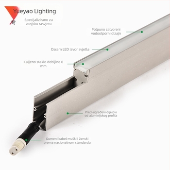 LED vanjsko zidno svjetlo s aluminijem, ugrađeni četvrtasti ukopani svjetlo, 12W, RGB, IP67, 24V
