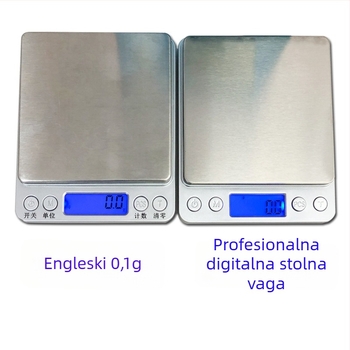 i2000 digitalna kuhinjska vaga s dvostrukim posudama, nehrđajući čelik, srebrna boja, kapacitet 3 kg, prijenosna vaga za nakit