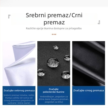 Duga drška, veliki sklopivi kišobran za sunce s vlastitim logotipom – reklamni kišobran