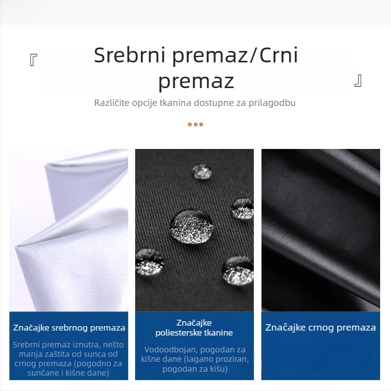 Duga drška, veliki sklopivi kišobran za sunce s vlastitim logotipom – reklamni kišobran