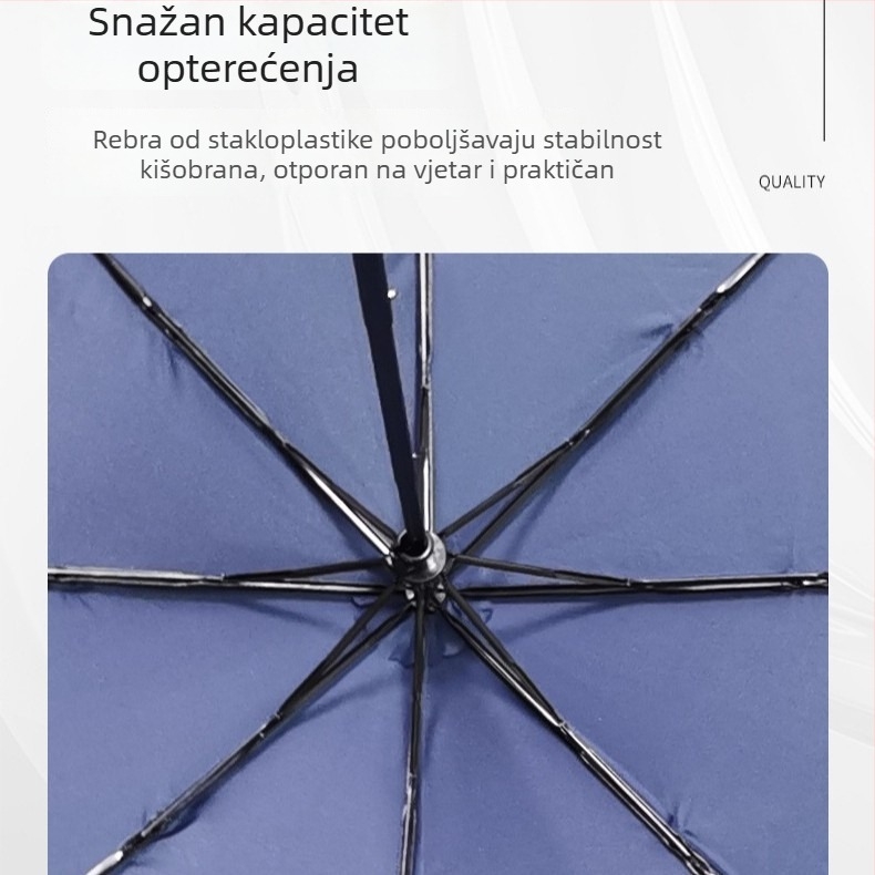 Duga drška, veliki sklopivi kišobran za sunce s vlastitim logotipom – reklamni kišobran