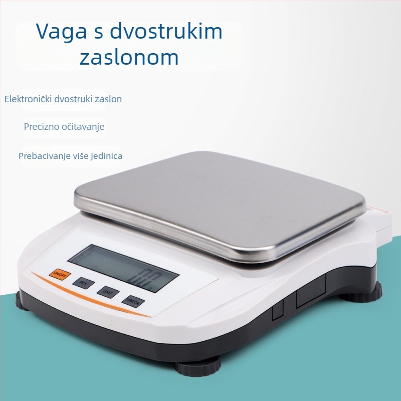 Laboratorijska visoko precizna digitalna vaga, rezolucija 0,1 g, višenamjenska gram vaga