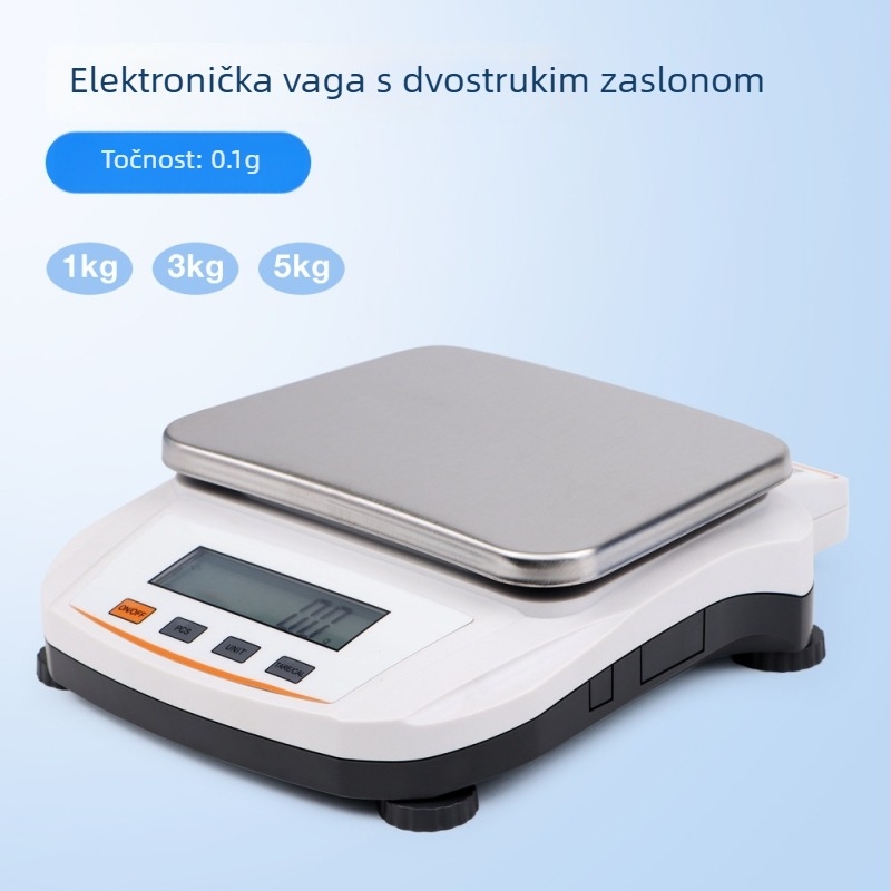 Laboratorijska visoko precizna digitalna vaga, rezolucija 0,1 g, višenamjenska gram vaga