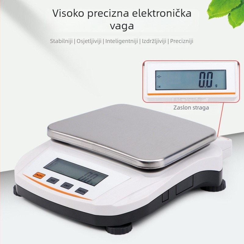 Laboratorijska visoko precizna digitalna vaga, rezolucija 0,1 g, višenamjenska gram vaga