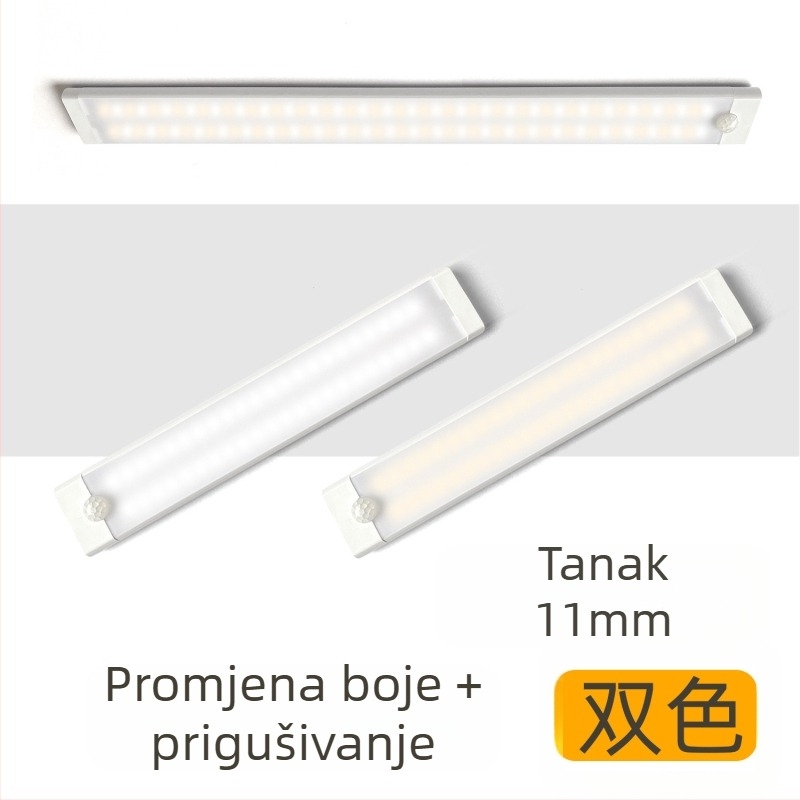 Ultra-tanki LED osvjetljenje ormarića sa senzorom pokreta, magnetnom trakom i integriranom baterijom