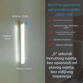 LED traka s pametnim senzorom pokreta za garderobu, ormar za cipele i vinsku komodu – magnetski gumb tip
