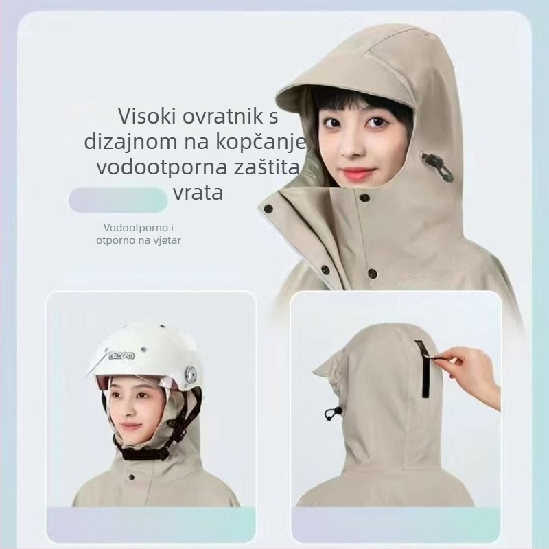 Dugi kišni kaput za električne skutere, deblji za jake kiše, unisex, s rukavima