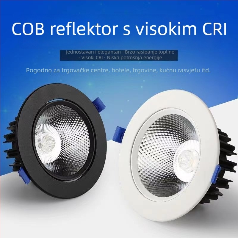 LED stropna svjetiljka 5W 7W 12W antiglare, ugrađena za dnevni boravak i hodnik