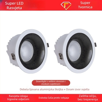 Ugradni COB LED downlight s uskim okvirom, 10–50W, 3000K