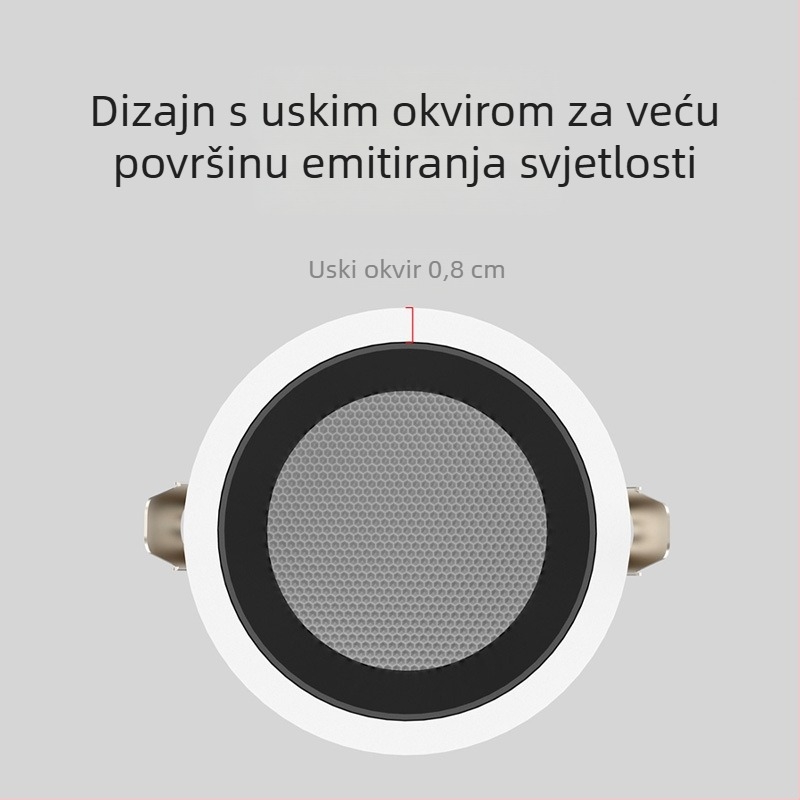 Ugradni COB LED downlight s uskim okvirom, 10–50W, 3000K