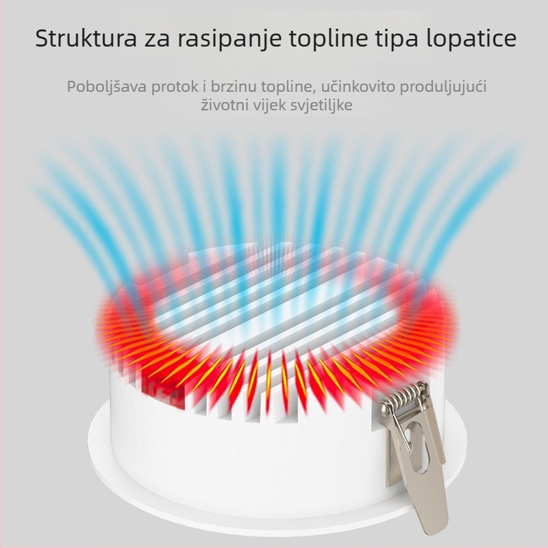 Ugradni COB LED downlight s uskim okvirom, 10–50W, 3000K