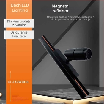 LED spot svjetlo niskog napona za vitrinu nakita, magnetska tračnica, površinska montaža, aluminijsko kućište
