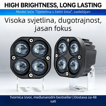 LED reflektor u obliku četiri lista, 40W, leća, žuto i bijelo svjetlo, za kamione