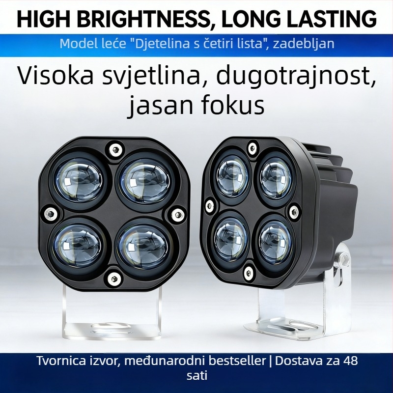 LED reflektor u obliku četiri lista, 40W, leća, žuto i bijelo svjetlo, za kamione
