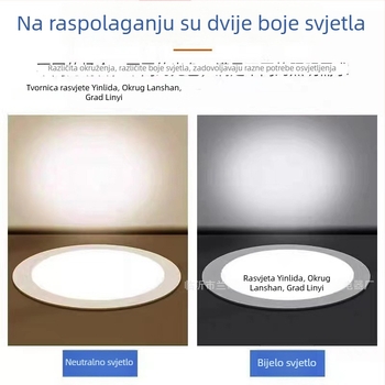 LED stropno svjetlo - Silver Lida, ugrađeno downlight, plosnati panel za dnevni boravak