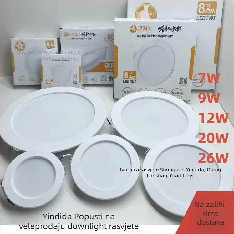 LED stropno svjetlo - Silver Lida, ugrađeno downlight, plosnati panel za dnevni boravak