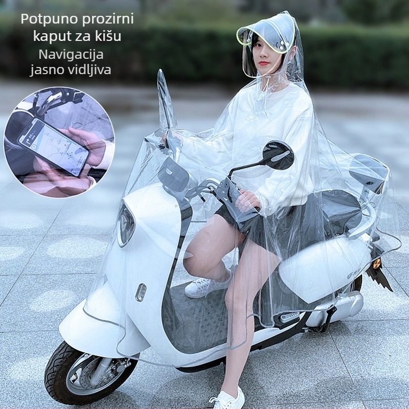 Kišni pončo za električne bicikle, potpuno proziran, za odrasle muškarce i žene, vodootporan za vožnju i sklopive bicikle, za dostavljače