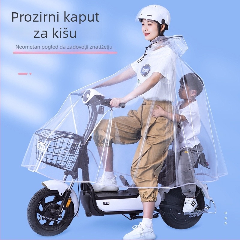 Kišni pončo za električne bicikle, potpuno proziran, za odrasle muškarce i žene, vodootporan za vožnju i sklopive bicikle, za dostavljače