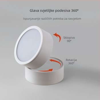 LED stropna svjetiljka s površinskom ugradnjom i prilagodljivim kutem, za kućnu i poslovnu upotrebu, COB track svjetlo, kompaktni površinski downlight