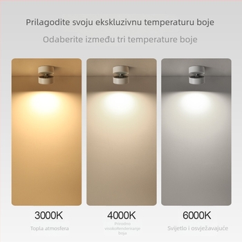 LED stropna svjetiljka s površinskom ugradnjom i prilagodljivim kutem, za kućnu i poslovnu upotrebu, COB track svjetlo, kompaktni površinski downlight