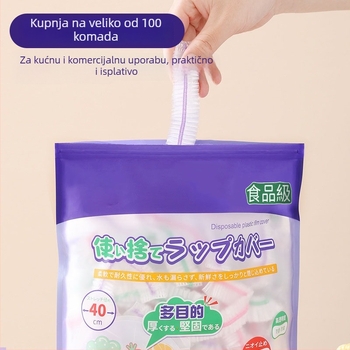 Jednokratni poklop za čuvanje hrane, univerzalni pokrov protiv prašine za hladnjak, poklop za ostatke s elastičnim rubom za zdjele i tanjure