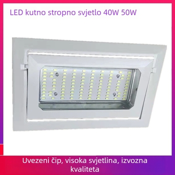 Pravokutni LED rotirajući downlight, 31-40 W, aluminijsko kućište, skrivena ugradnja