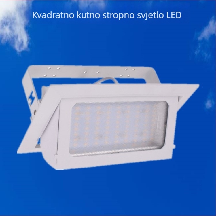Pravokutni LED rotirajući downlight, 31-40 W, aluminijsko kućište, skrivena ugradnja