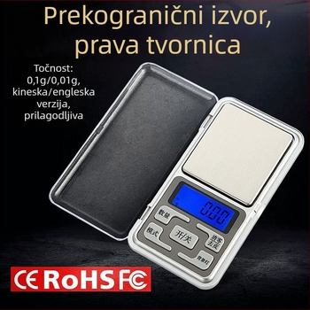 Mali elektronička vaga, džepna vaga za nakit, preciznost 0.01 g