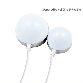USB noćna lampica s magnetskom LED žarulom (5W/3W), prijenosna lampica za studentsku sobu, napajanje 5V