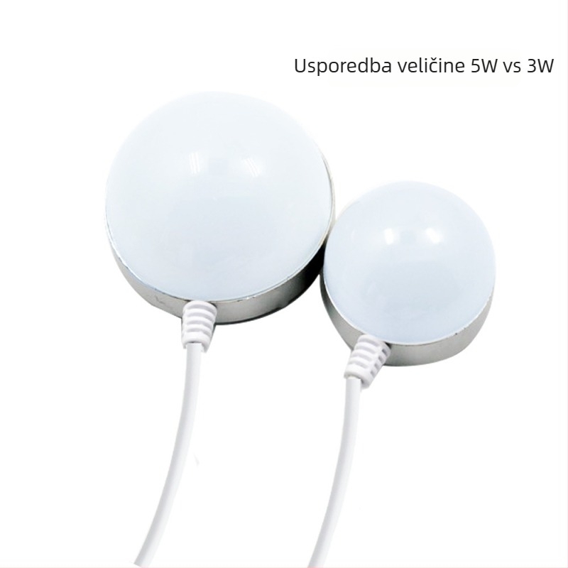 USB noćna lampica s magnetskom LED žarulom (5W/3W), prijenosna lampica za studentsku sobu, napajanje 5V