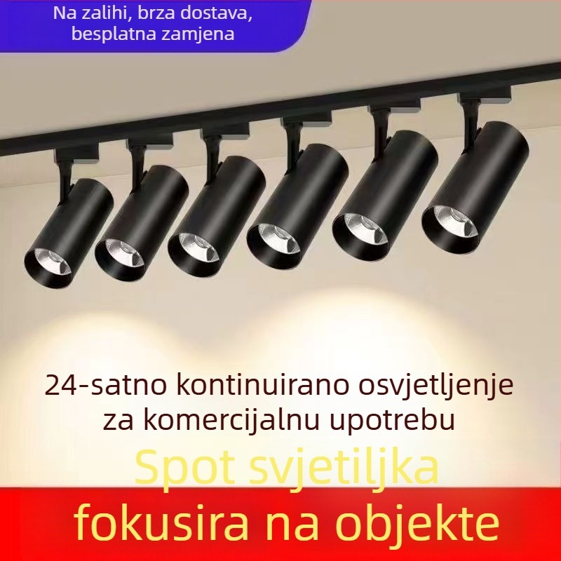 LED tračna rasvjeta za trgovine odjećom – COB izuzetno jaka, površinska montaža, tračne svjetlosne glave za pozadinsku stijenu