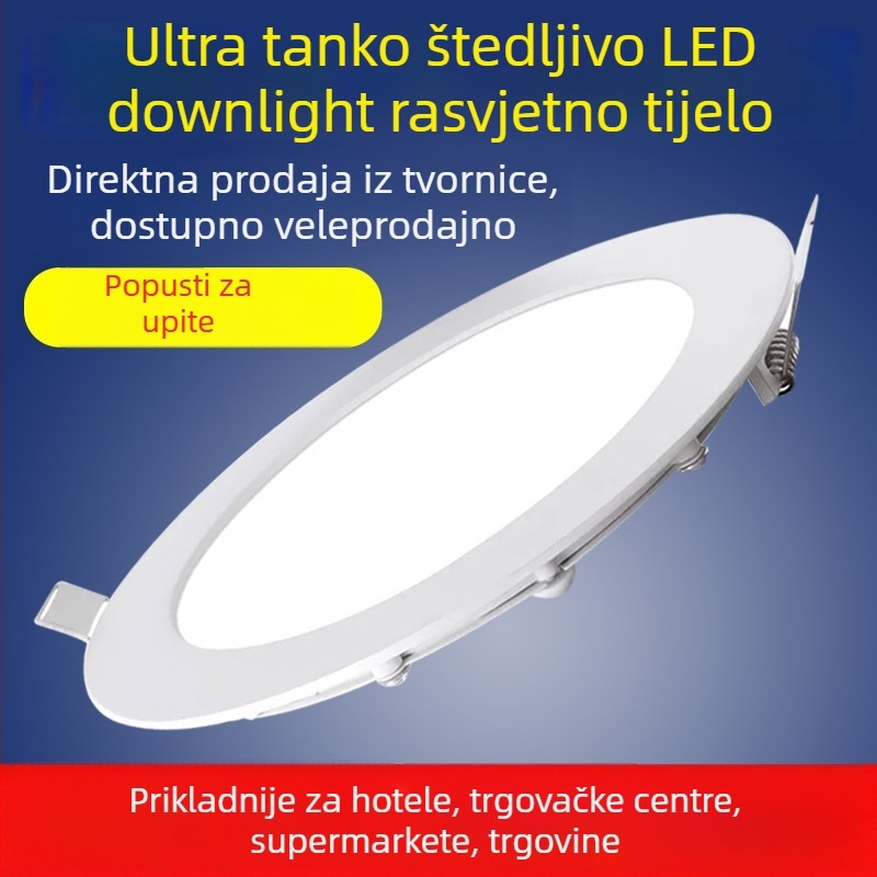 1 cm ultra-tanki LED downlight, kružno LED panel svjetlo, 9W, ugrađeno stropno svjetlo, 12W spot svjetlo, rešetkasto svjetlo