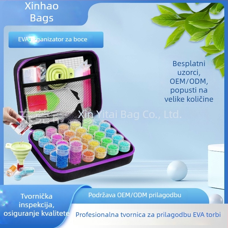 Torba za pohranu alata za DIY crtanje dijamantima, set brzih dijamantnih pisača — EVA organizator kutija, prilagodljiva