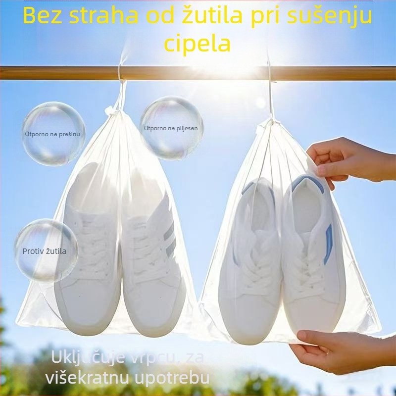 Torba za pohranu cipela i sušenje, prijenosna torba od netkane tkanine za bijele cipele — sprječava požutilost, zaštita od sunca, izdržljiva, otporna na prašinu i plijesan