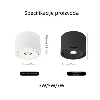 Izuzetno tanak COB spot svjetlo s prilagodljivim kutovima snopa (3°, 8°, 15°) za ambijent čajne sobe, 3W