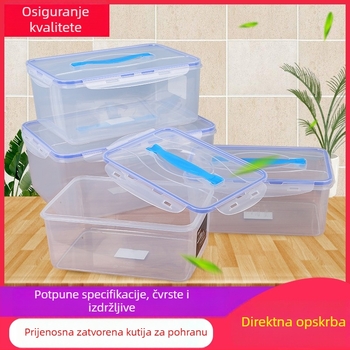 Pravokutna plastična kutija za pohranu s poklopcem, prozirna, hermetički zatvorena, višenamjenska za hladnjak