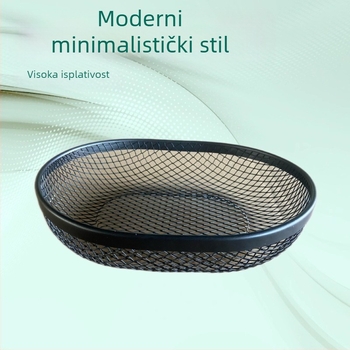 Ovalni metalni mrežasti koš za voće i skladištenje, nordijski stil, mreža s kutijom za papirne štipaljice