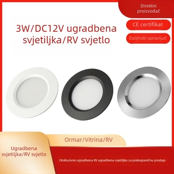 LED rasvjeta za ormariće, ultratanki ugrađeni, za RV, osvjetljenje za izložbene i vinske ormariće, namještaj, 12V/24V, kružni downlight