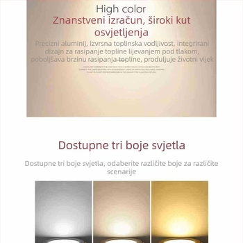 Ugradni LED downlight, trobojna regulacija boje (bijela/žuta), 6–10W