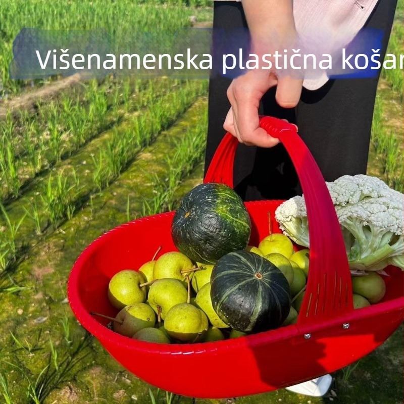 Poljoprivredna ručna košara za gnojiva i berbu voća i povrća, plastična odvodna košara
