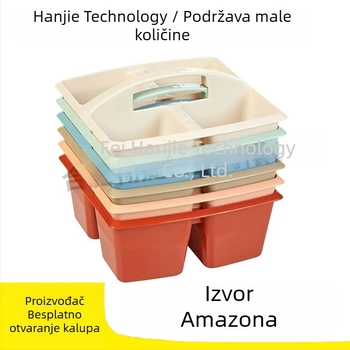 Kutija alata za rano obrazovanje s košarom za crtanje, 4 odjeljka, Go-Kart Boho stil, 6-dijelni paket za organizaciju učionice, prijenosna košara za pohranu