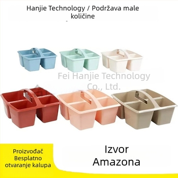 Kutija alata za rano obrazovanje s košarom za crtanje, 4 odjeljka, Go-Kart Boho stil, 6-dijelni paket za organizaciju učionice, prijenosna košara za pohranu