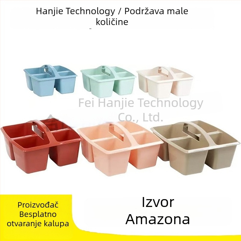 Kutija alata za rano obrazovanje s košarom za crtanje, 4 odjeljka, Go-Kart Boho stil, 6-dijelni paket za organizaciju učionice, prijenosna košara za pohranu