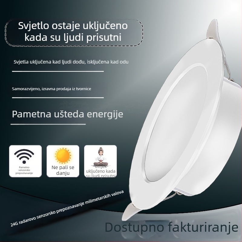 LED downlight sa senzorom radara za ljudsko tijelo, 24G milimetarskim valnim radarom, za hodnik