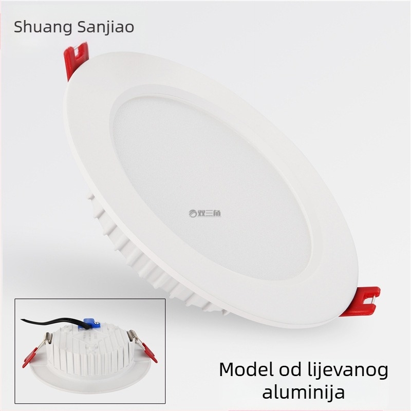 LED ugrađeni downlight za strop, 75 mm otvor, aluminijsko kućište, protiv magle, protiv odsjaja, dnevni boravak