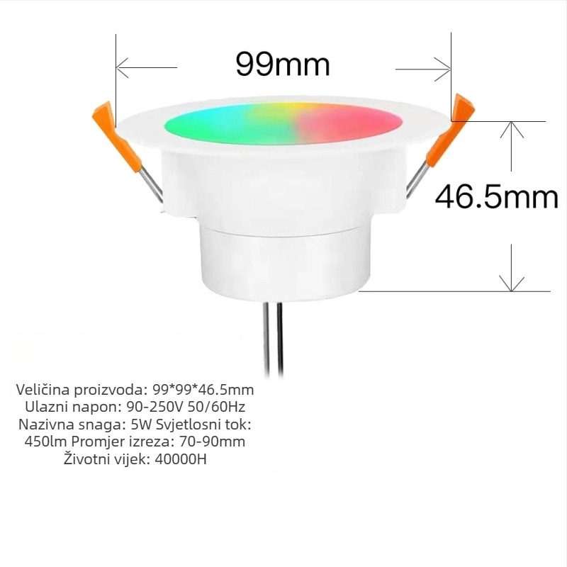 Inteligentna plafonska LED svjetiljka s povezivanjem na Mijia App i Bluetooth Mesh gateway, upravljanje RGBCW, glatkoPodešavanje jačine svjetla i boje