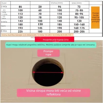 E27 downlight s ugrađenim kućištem, skrivenom ugradnjom, LED reflektor 4 inča za kućnu upotrebu